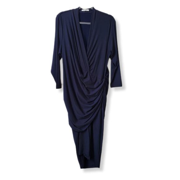 MM LaFleur Blue Stretch Jersey Casey Dress 1X Modern Bodycon Corporate Chic - Picture 2 of 12